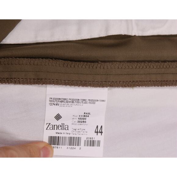 Zanella Paul Big & Tall Golden Brown Pleated Wool Dress Pants 44x28 - Picture 7 of 7